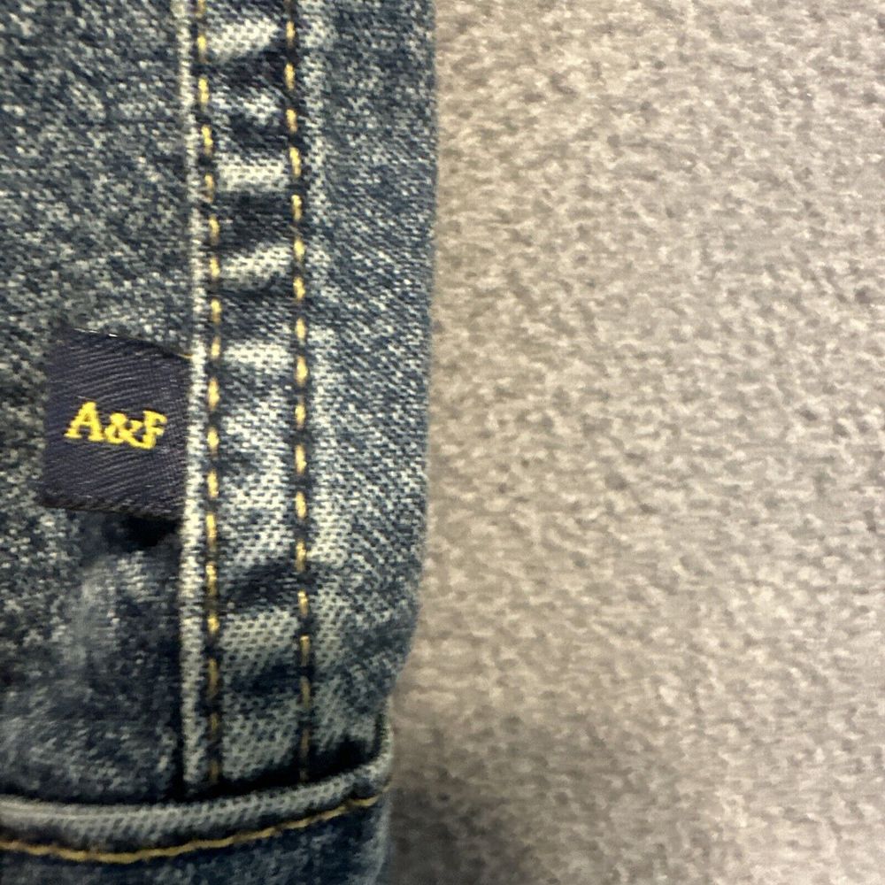 Abercrombie & Fitch Denim Jacket Womens Size Small Zip Up Blue Jean Y2K - Picture 6 of 8